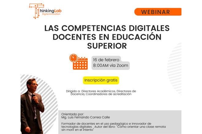 Webinar Las Competencias Digitales Docentes en Educación Superior